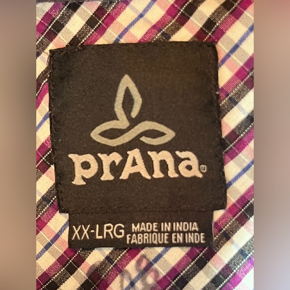 Prana Keylen Shirt Men's XXL Button Gravel Gray Short Sleeve - Picture 3 of 3